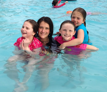 At the swimming pool